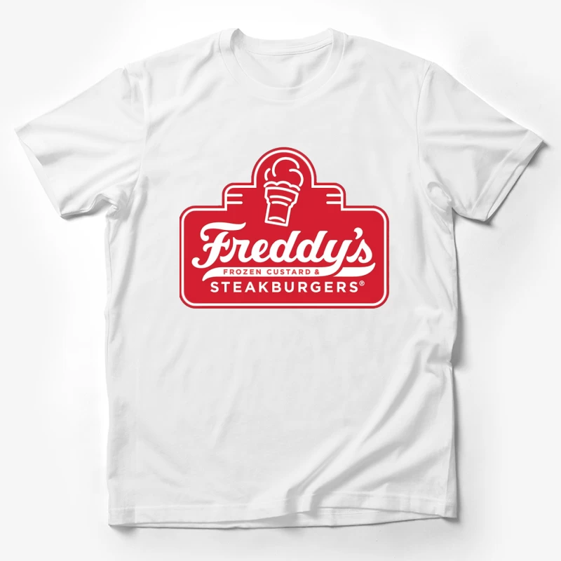 Freddy's Frozen Custard & Steakburgers Restaurant Logo Male T-Shirt