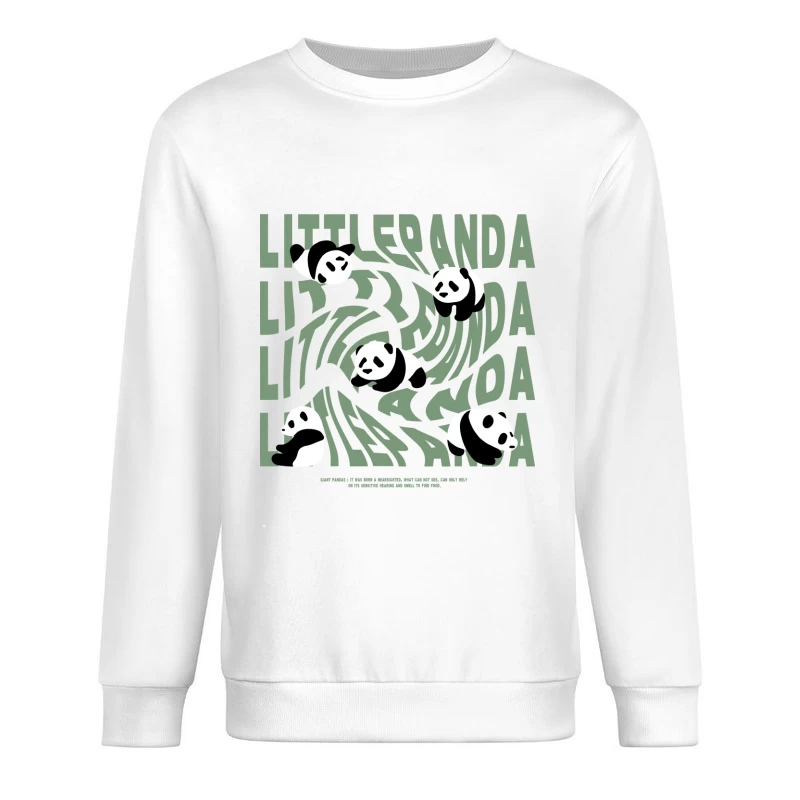 Niedliche Pandas auf verzerrtem Text Herren Pullover Sweatshirt