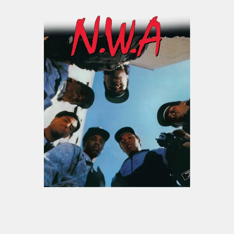 N.W.A Group Circle Low-Angle Photo Against Blue Sky Male Tank Top