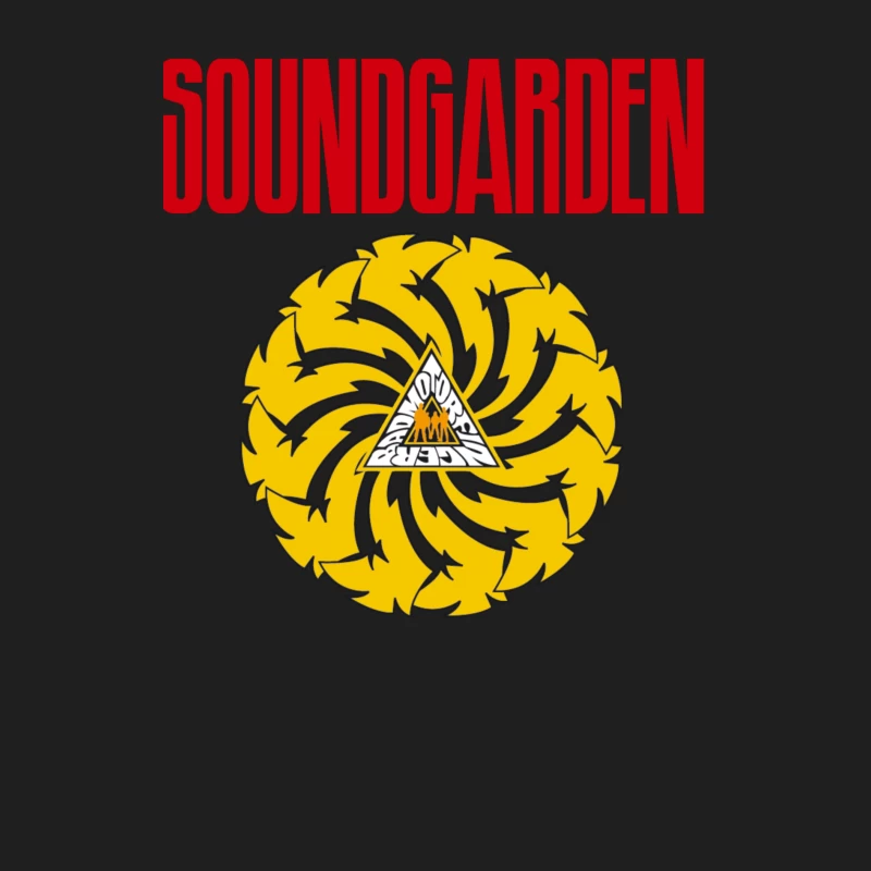 Soundgarden Rock Band Logo with Yellow Spiral Design Male Tank Top