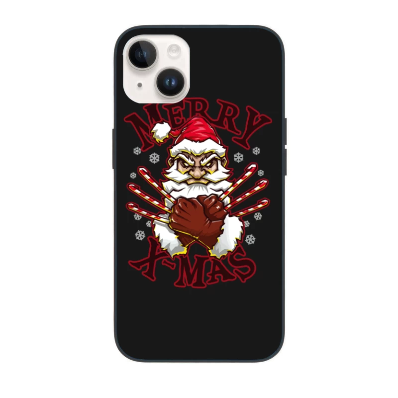 Muscle Santa: Merry X-Mas with Attitude iPhone Case