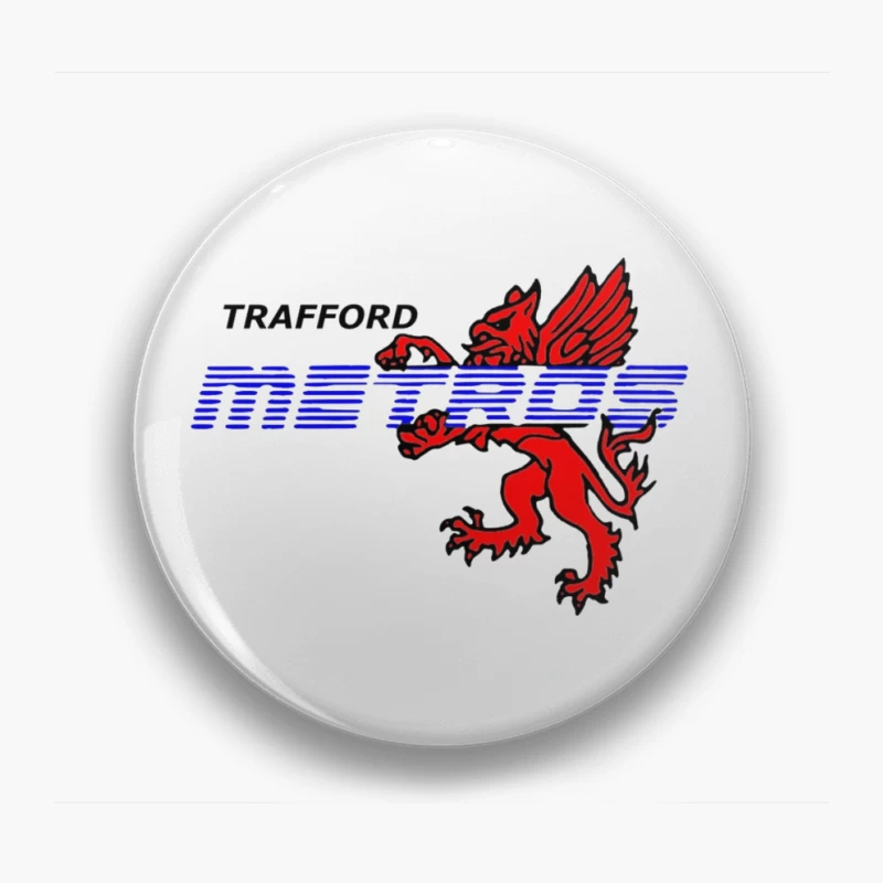 Trafford Metro Transit Logo with Red Heraldic Dragon Pin