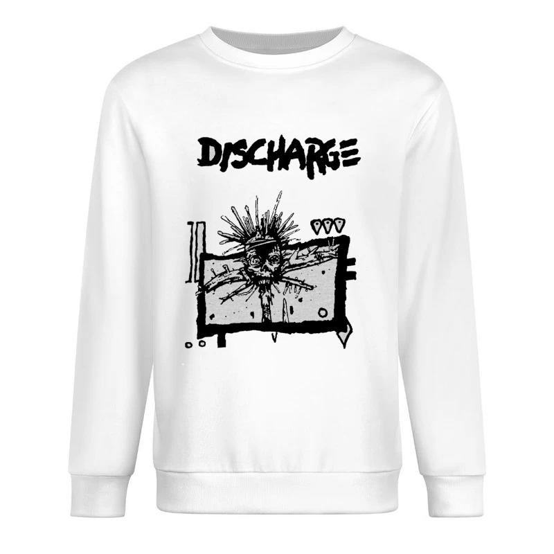 Discharge Punk Band Skull Logo Artwork Male Pullover Sweatshirt