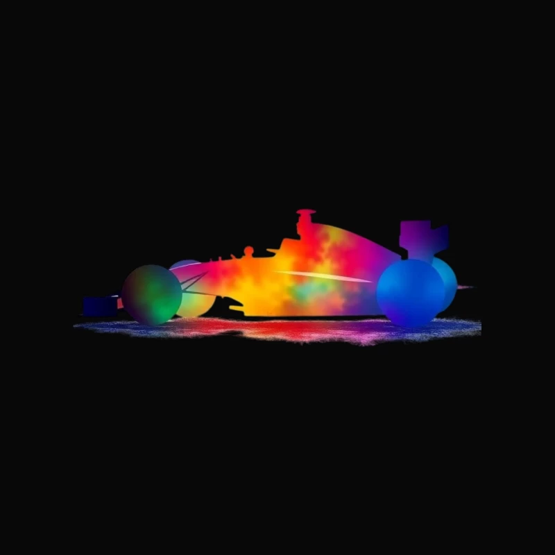 Colorful Abstract Race Car Silhouette Mouse Pad