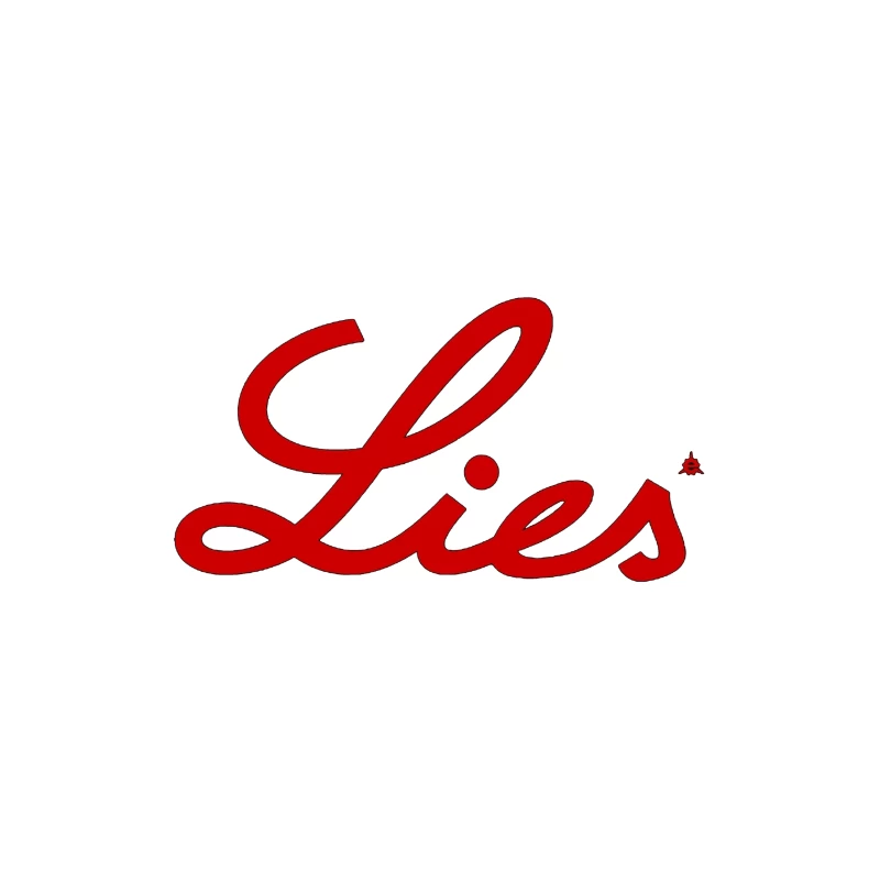 Red Cursive "Lies" Typography Logo Throw Pillow