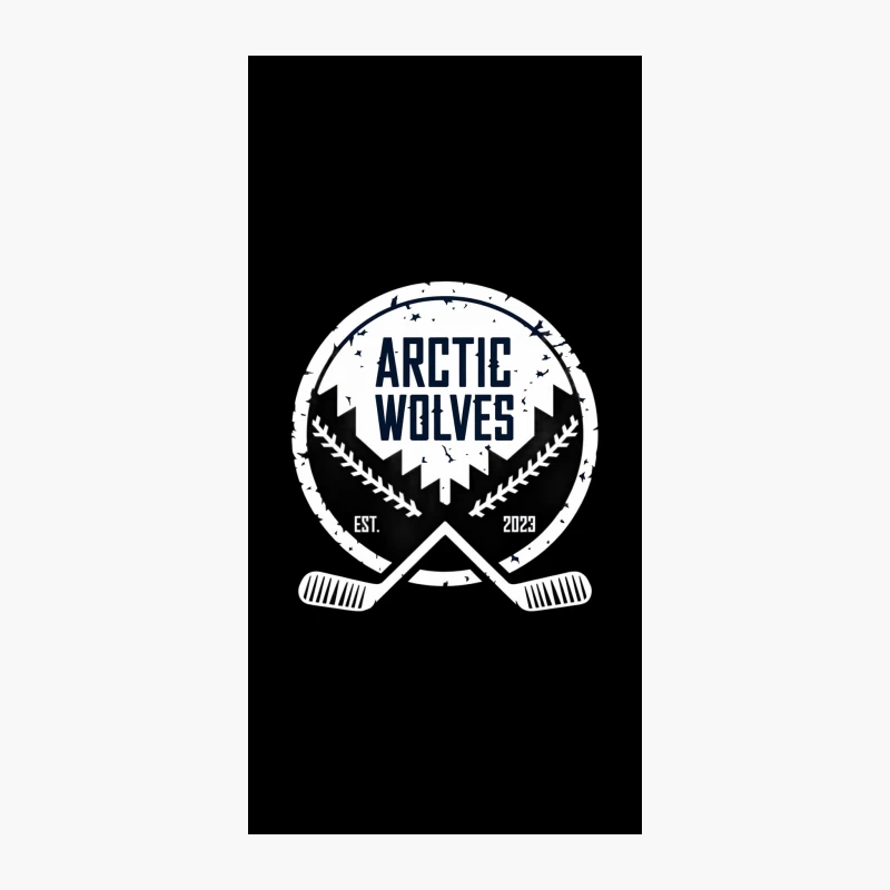 Arctic Wolves Hockey Team Vintage Monochrome Logo Emblem iPhone Case