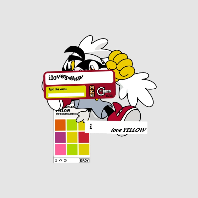 Amour du jaune et design de bande dessinée Homme Sweat à capuche