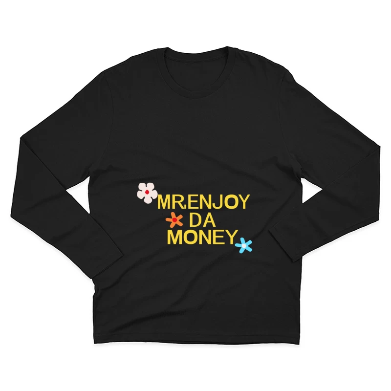 Buntes Design mit Blumen und Text Herren Langarm T-Shirt