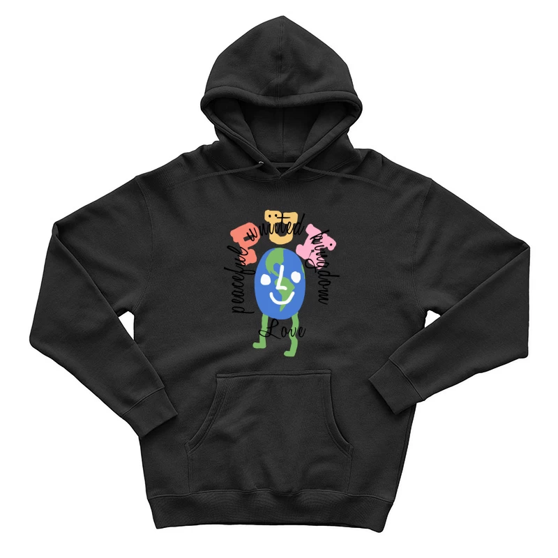 Fröhliche Erde Illustration Herren Pullover Hoodie