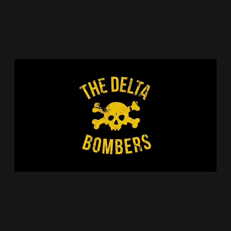 The Delta Bombers: Yellow Grunge Skull Logo Desk Mat