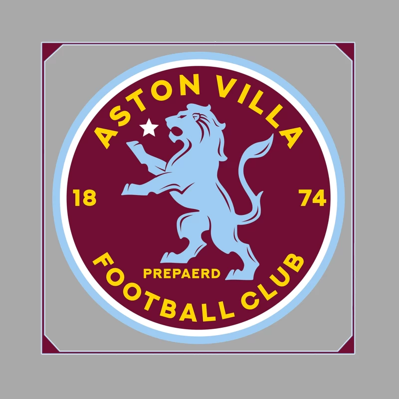 Aston Villa Football Club Historic Crest with Rampant Lion Male Pullover Hoodie