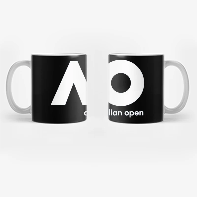 Australian Open Tennis Tournament White Minimalist Logo Coffee Mug