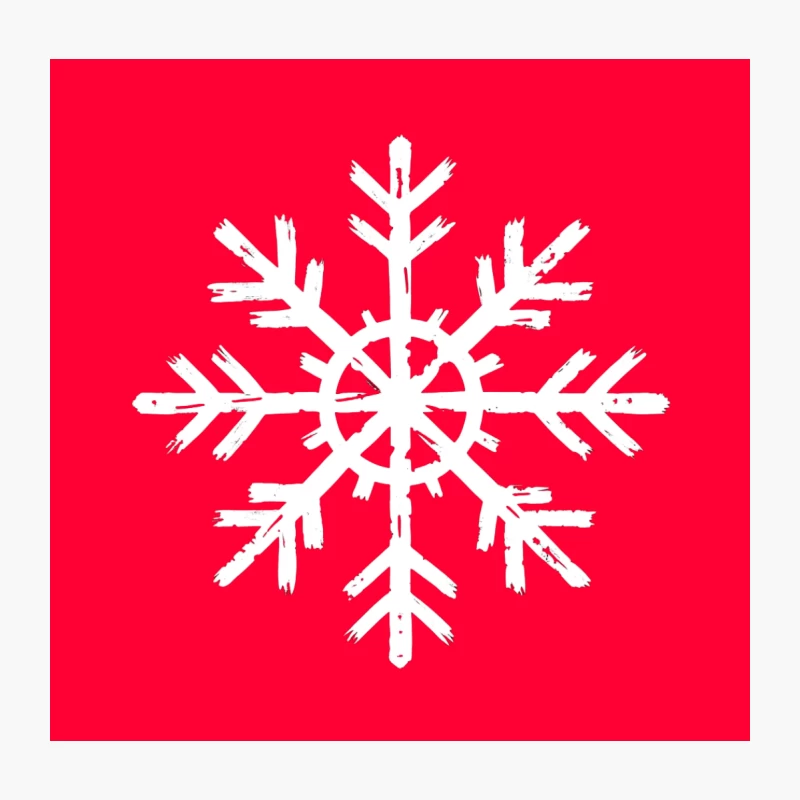 Symmetrical Snowflake Pattern Outline Throw Pillow