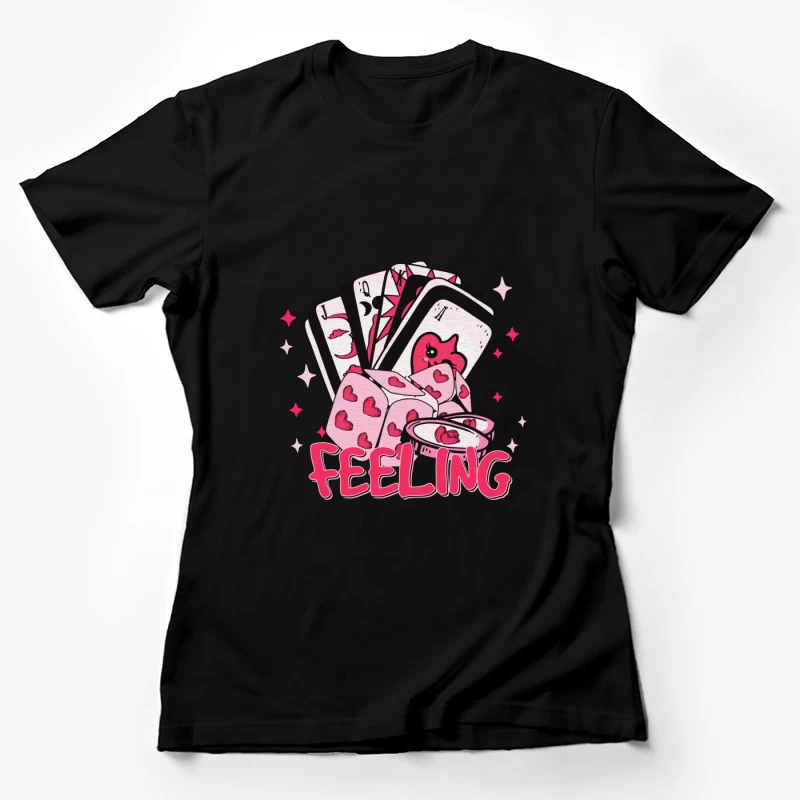 Pokerherz und Glückswürfel Damen T-Shirt
