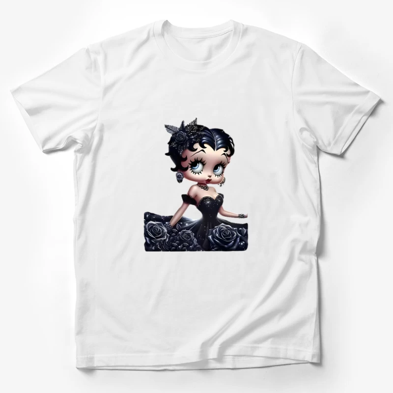 Mode noire avec fleurs et bijoux Homme T-Shirt