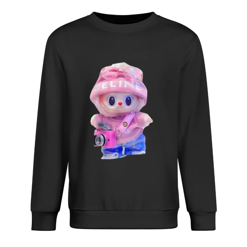 Niedliche Puppe mit Kamera und Mütze Herren Pullover Sweatshirt