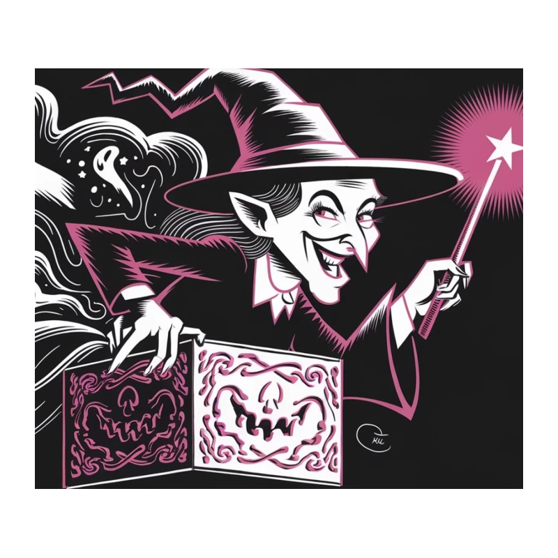 Whimsical Witch's Halloween Magic Tapestry