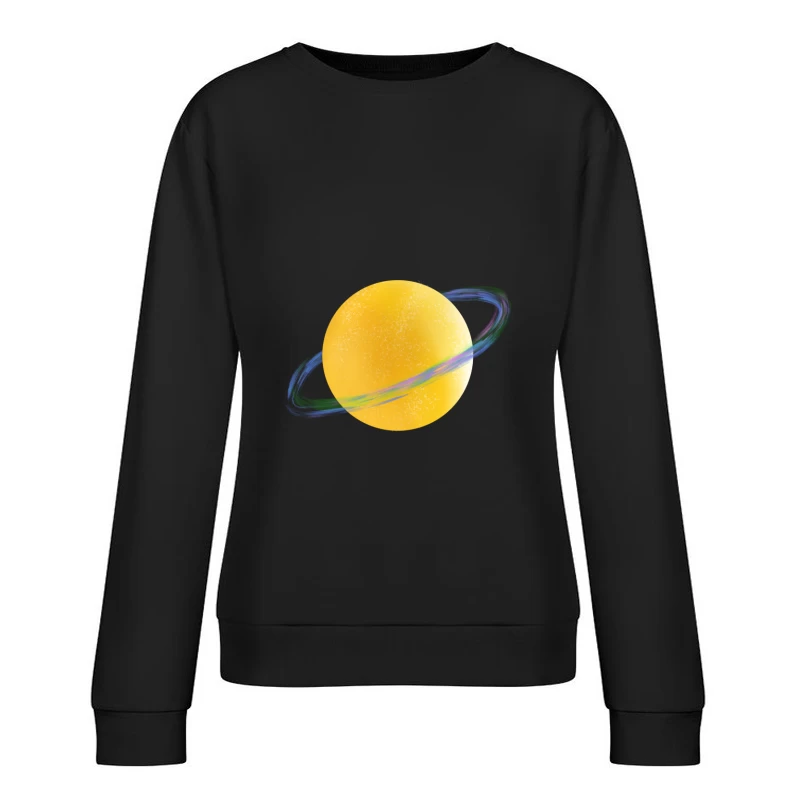 Farbenfroher Planet mit Ringen Damen Pullover Sweatshirt