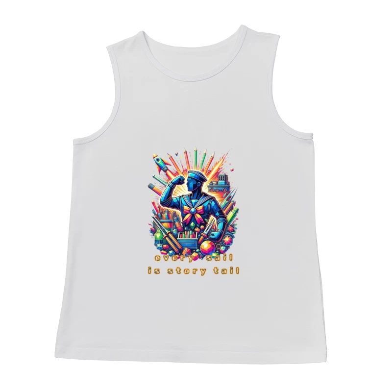 Whimsical Story Time Sailor with Educational Toys and Books Male Tank Top