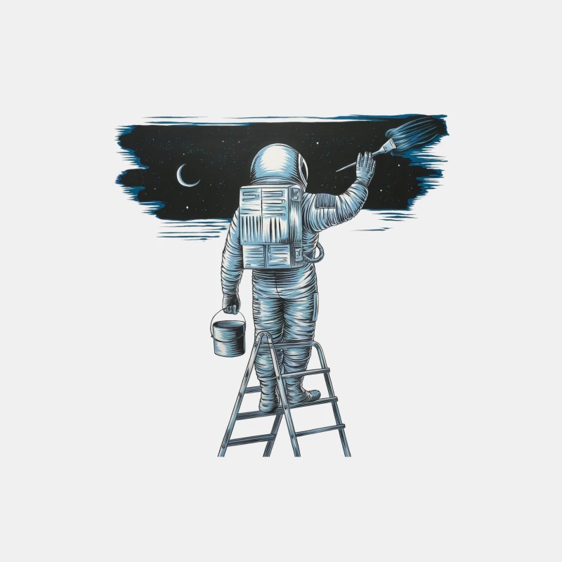 Creative Astronaut Painting the Night Sky Male Tank Top