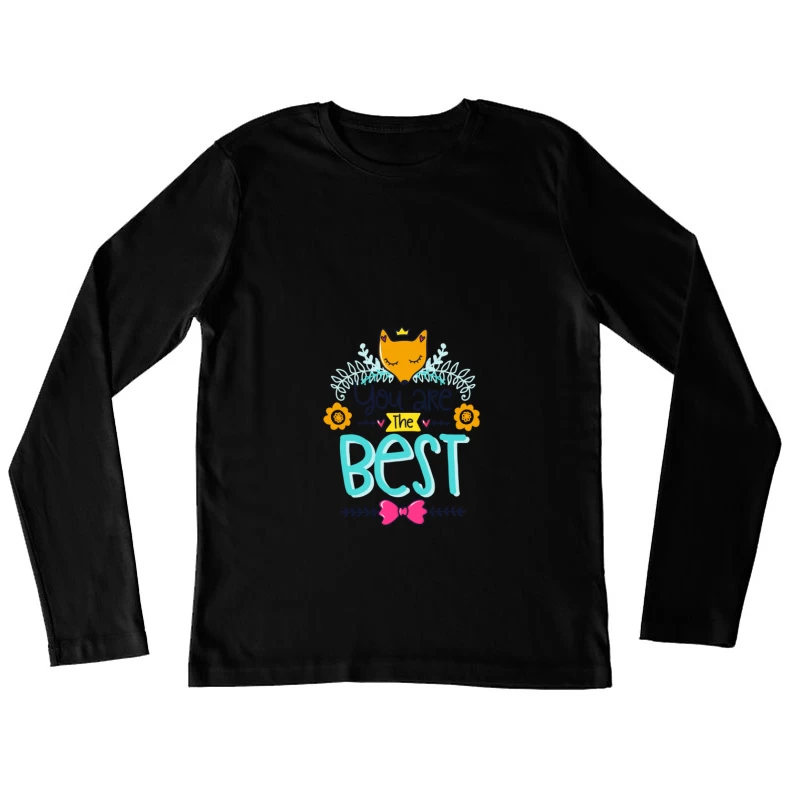 Motif mignon de renard avec message inspirant Femme Manches Longues T-Shirt