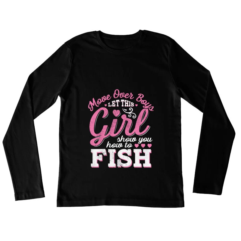 Fille pêcheuse confiante Femme Manches Longues T-Shirt