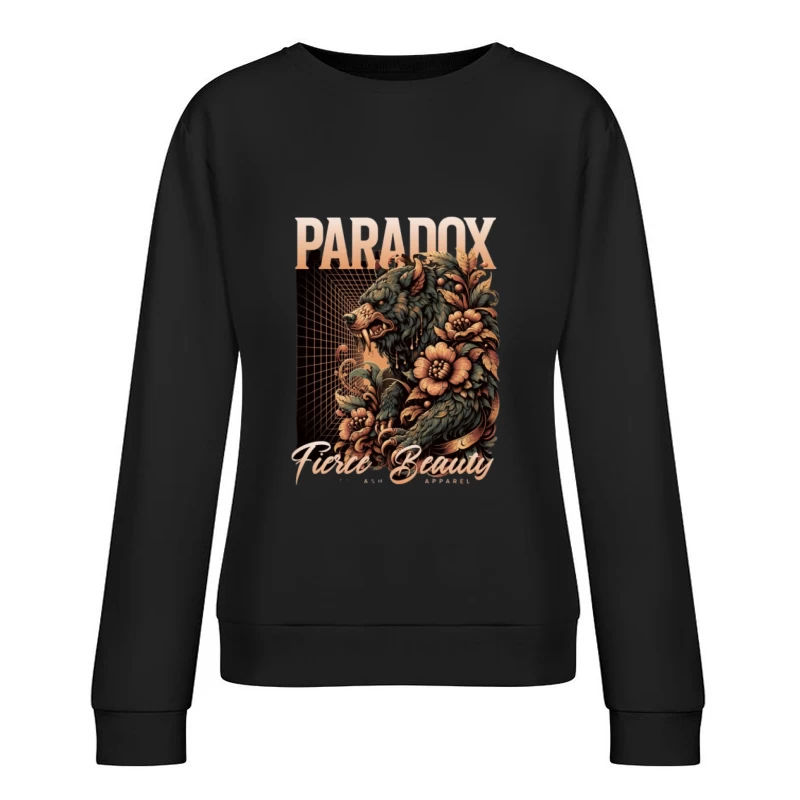 Paradoxe de l'ours, motif floral, beauté féroce Femme Sweat-shirt à enfiler