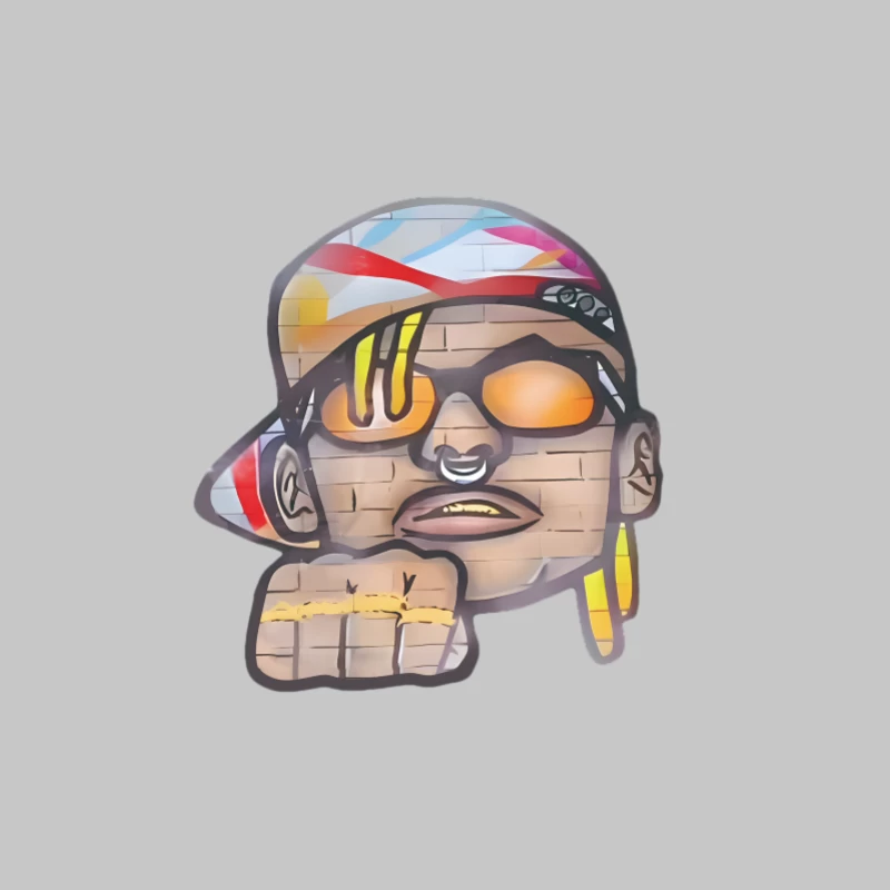 Art graffiti avec bandana et lunettes de soleil Homme Manches Longues T-Shirt