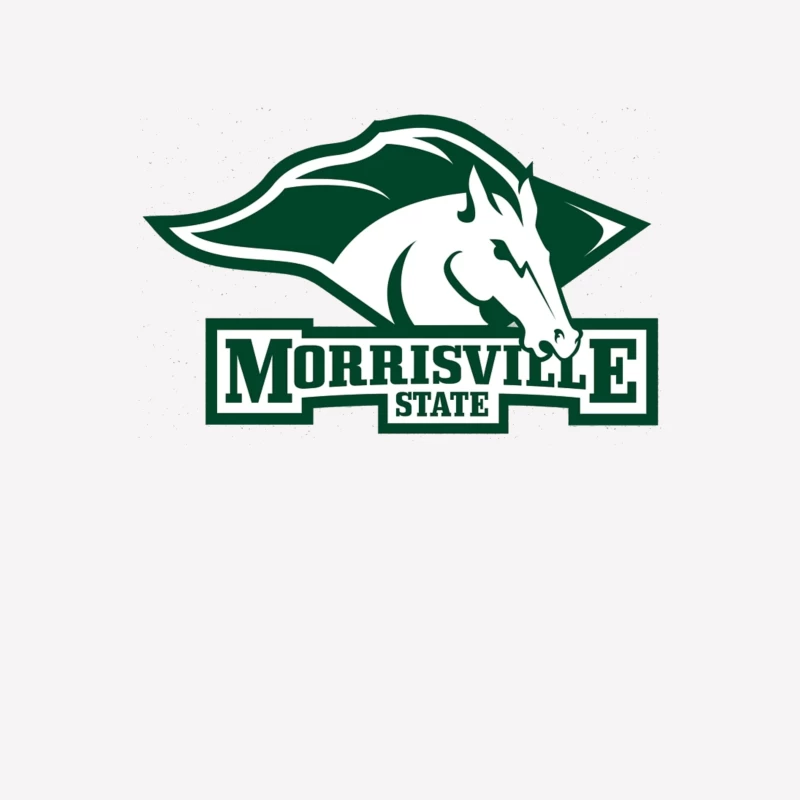 Morrisville State College Athletics Logo with White Horse Mascot Male T-Shirt