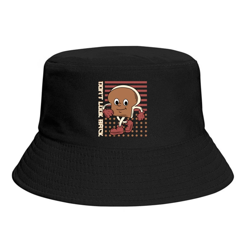 Cheerful Walking Bread Character Bucket Hat