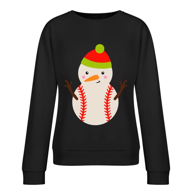 Bonhomme de neige en forme de balle de baseball Femme Sweat-shirt à enfiler