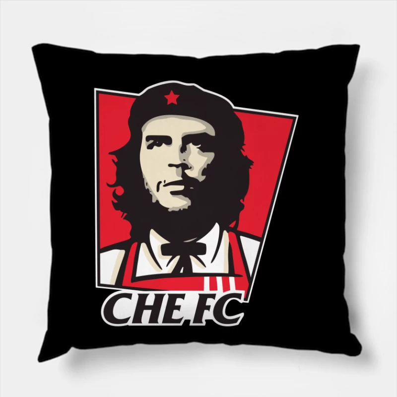 Che Guevara Inspired Sports Team Logo Throw Pillow