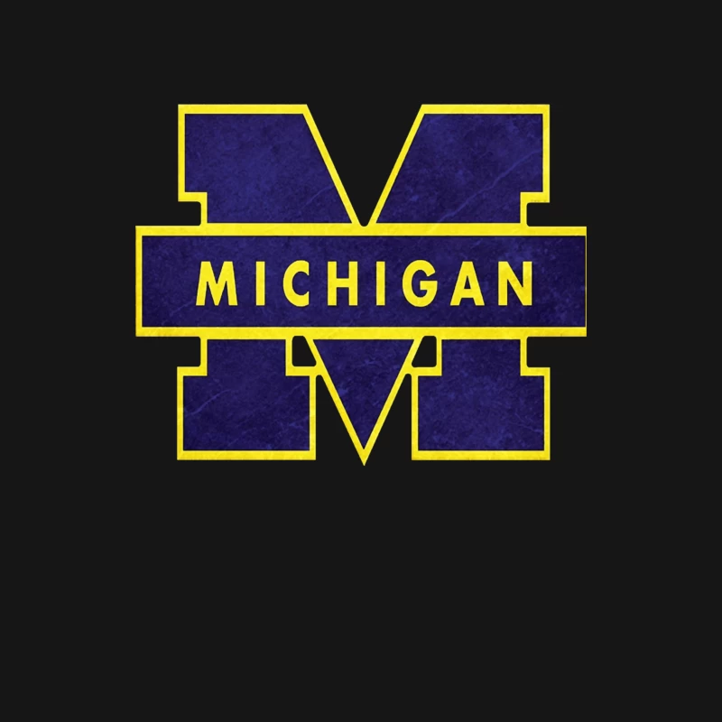 University of Michigan Athletic Block M Logo in Navy and Yellow Female Long Sleeve T-Shirt