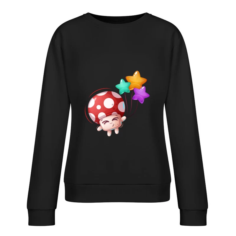 Champignon flottant avec des ballons étoilés Femme Sweat-shirt à enfiler