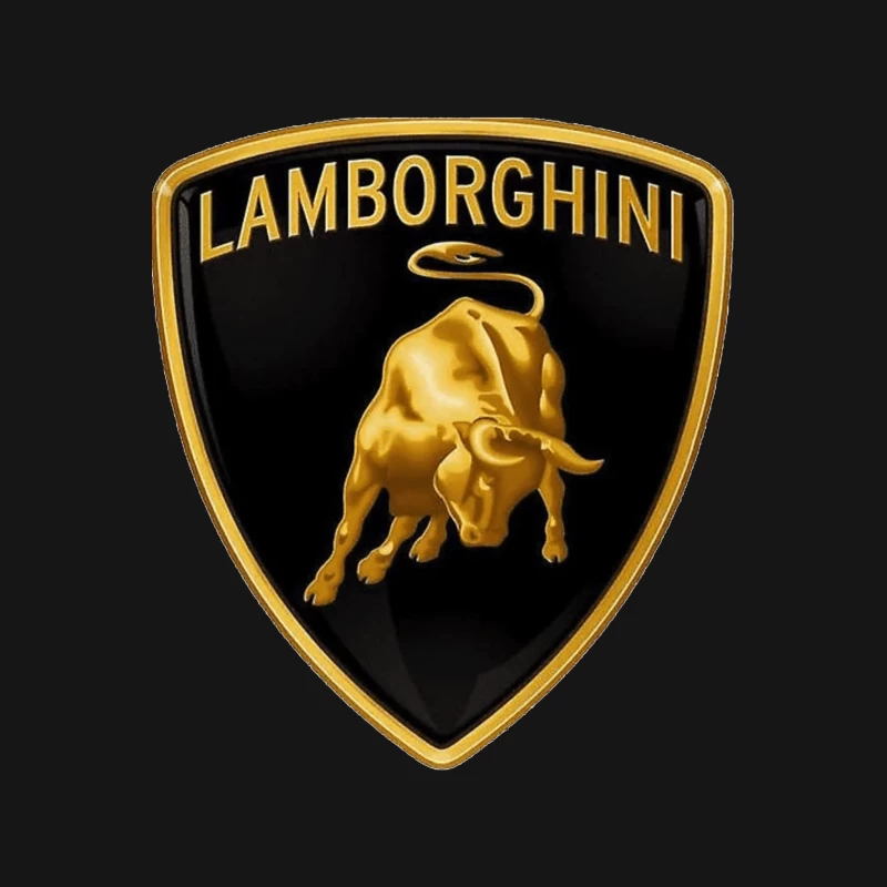 Lamborghini Luxury Automotive Brand Logo with Golden Bull Emblem Male T-Shirt