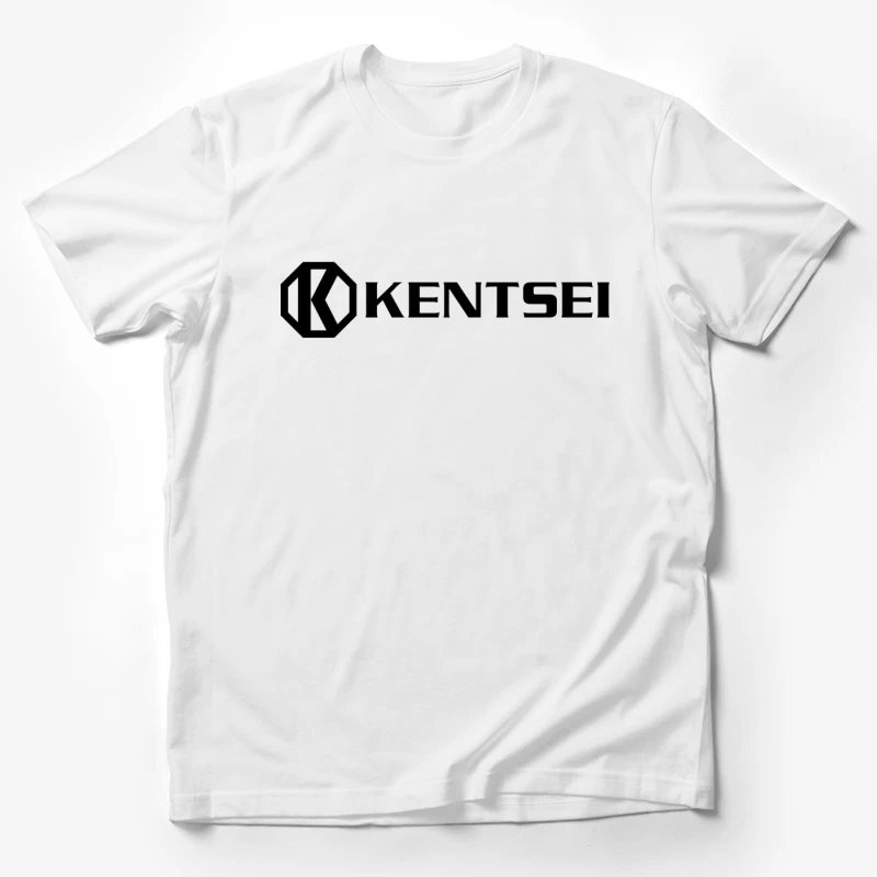 Kensei Black and White Geometric Brand Logo Male T-Shirt