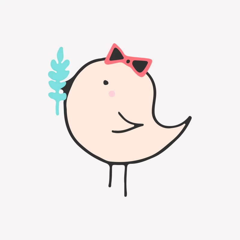 Oiseau mignon avec un noeud et branche Femme T-Shirt