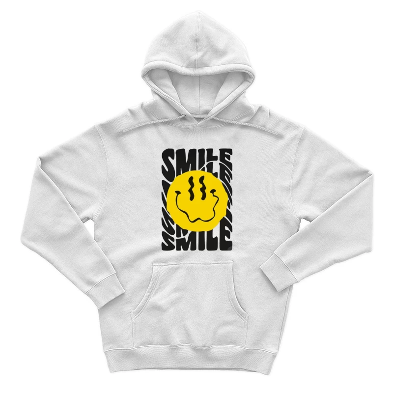 Lächelndes Gesicht auf gelbem Kreis Herren Pullover Hoodie