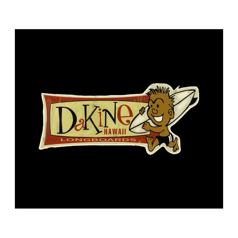 Vintage Da Kine Hawaii Longboard Surfing Logo with Cartoon Character Tapestry