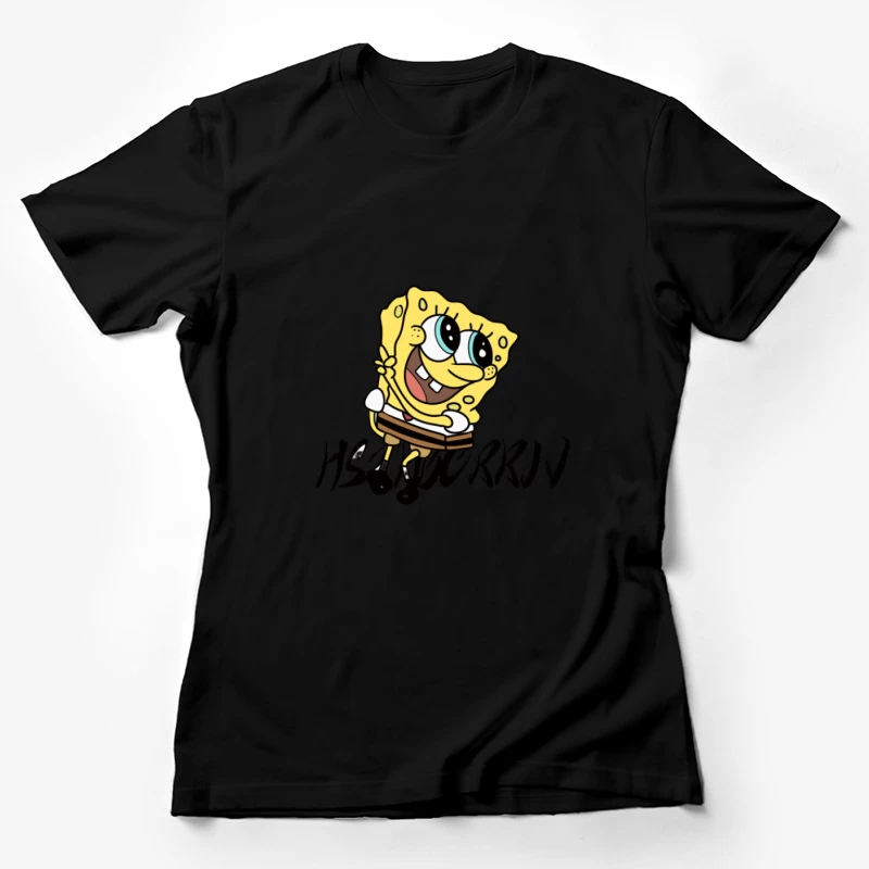 Personnage joyeux de dessin animé jaune Femme T-Shirt