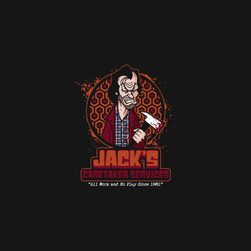 Vintage-Style Horror Movie Graphic: Jack's Caretaker Services Desk Mat