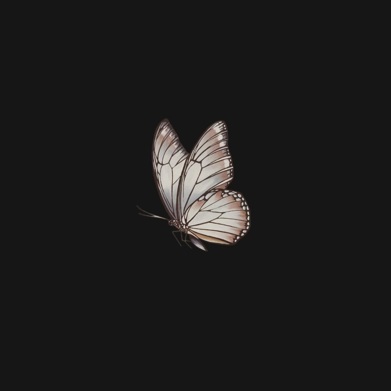 Delicate White Butterfly Illustration: Nature's Winged Beauty Female Long Sleeve T-Shirt