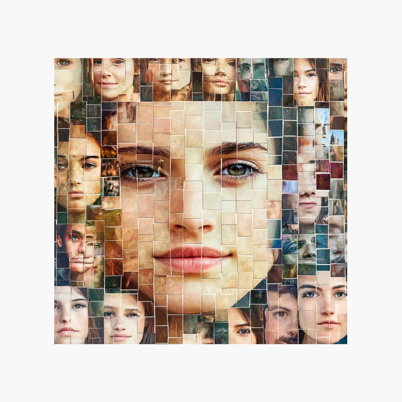 Diverse Mosaic of Women's Portraits Cotton Tote Bag