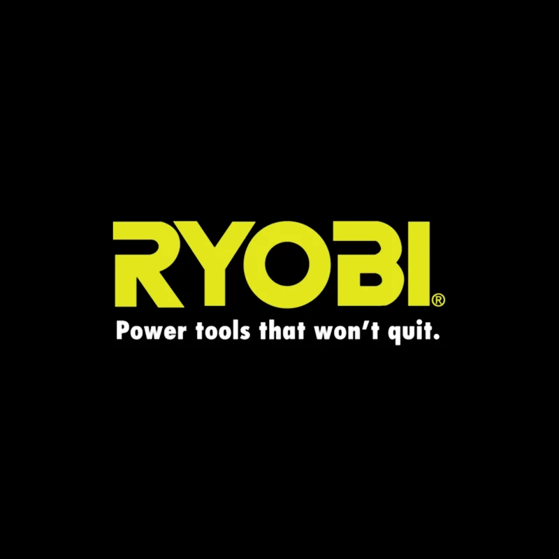 Ryobi Power Tools Corporate Logo with Slogan Throw Pillow