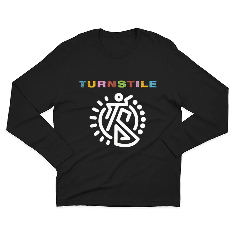 Colorful Turnstile Logo Design with Geometric Pattern Male Long Sleeve T-Shirt