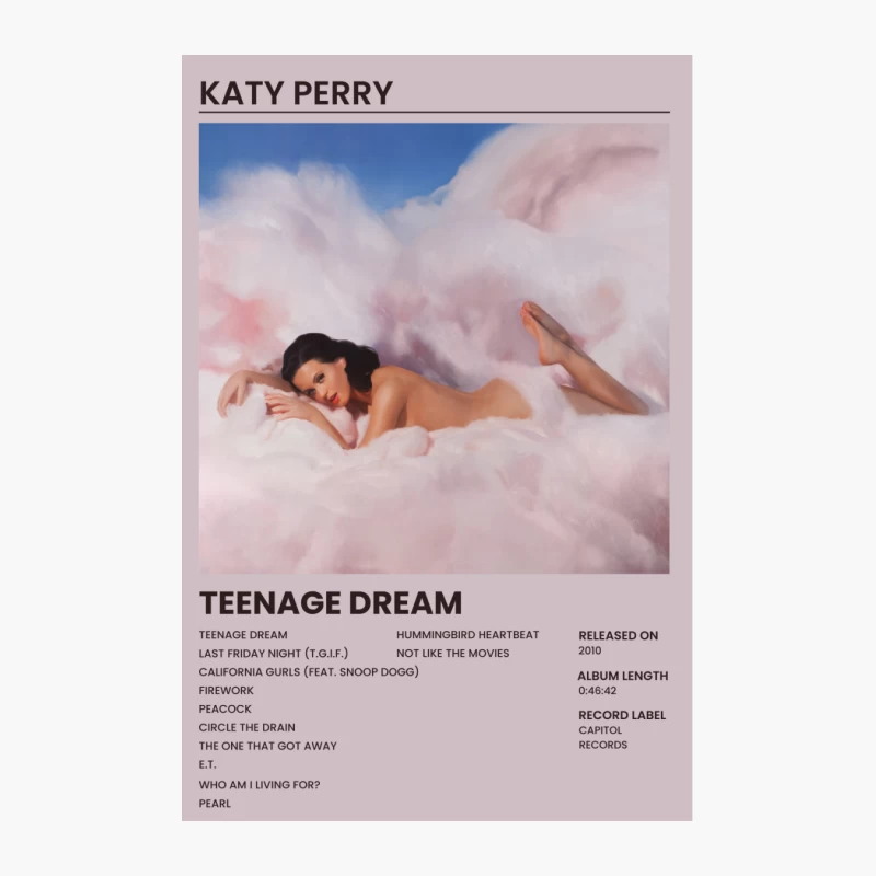 Katy Perry's Iconic Teenage Dream Album Cover Cotton Tote Bag