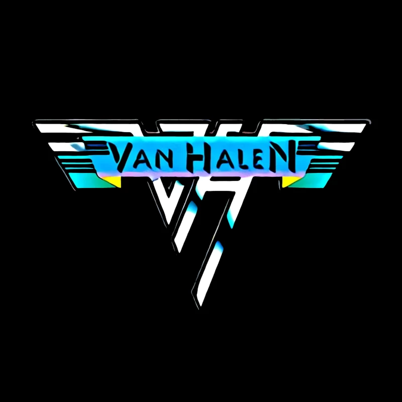 Van Halen Classic Band Logo in Retro 80s Style Tapestry