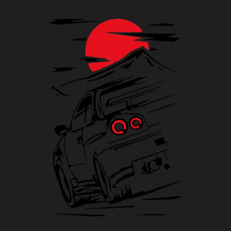 Sportwagen vor rotem Mond Herren Tanktops