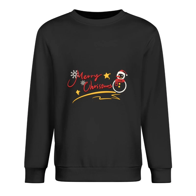 Fröhliche Weihnachten Gruß mit Schneemann Herren Pullover Sweatshirt