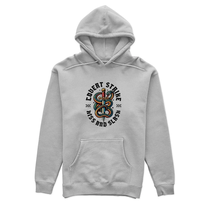 Traditional Snake and Dagger Logo Design - Covert Strike Emblem Female Pullover Hoodie